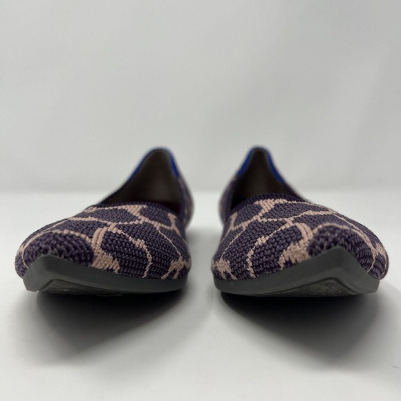 Rothy's The Point Violet Giraffe Knit Animal Print Flats Women’s Size 7 EUC - Picture 3 of 7